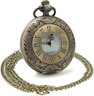 NHCDFAPocket Watch Vintage, Pocket Watch, Pocket Watches for Man with Chain Unique Vintage Watch Retro Gift for Christmas, Graduation, Birthday and Retro Style Enthusiast