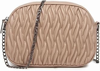 Women Cross Body Bag Shoulder Bag Satchel Handbags Messenger Bag, Synthetic Leather, Wave Texture