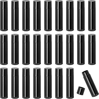 Lip Balm Containers, 25 pcs Empty Lip Balm Tubes, Reuseable Plastic Lipstick Containers Refillable with Cap for DIY Homemade Lip Balm (black, 5g)