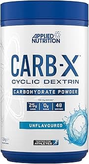 Applied Nutrition Carb X Highly Branched Cyclic Dextrin Carbohydrates, Intra & Post Workout Carbs Powder, Fuel Training & Recovery, Vegan, Gluten Free, Sugar Free, 1.2kg 48 Servings (Unflavoured)