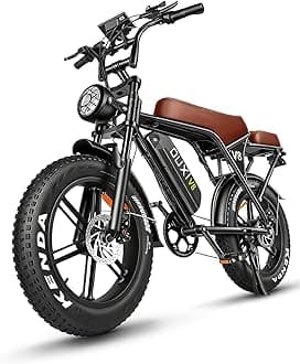 OUXI V8 Series Electric Bike for Adults, Ebike Peak 500W/1000W, 20/31 MPH, 10.4/15/30 AH Removable Battery, 16''/20" Fat Tire Electric Bike, 7-Speed Gear Electric Bicycles, Dual Disc Brakes