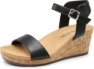 Women's Open Toe Buckle Ankle Strap Platform Wedge Sandals for Women Summer Dressy Shoes | Women, Wedge, Platform, Open Toe, Ankle Strap, Buckle
