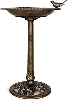 BACKYARD EXPRESSIONS PATIO · HOME · GARDEN 912449-WB Outdoor Garden Bird Bath- Bronze- Weather Resistant Polyresin-30 Inch-Backyard Expressions