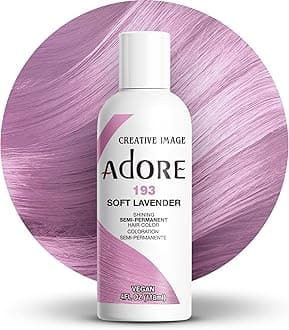 Adore Semi Permanent Hair Color - Vegan and Cruelty-Free Hair Dye - 4 Fl Oz - 193 Soft Lavender (Pack of 1)