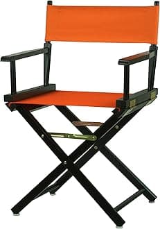 Casual Home 18" Director's Chair Black Frame with Tangerine Canvas