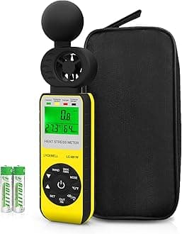 – Digital Anemometer, 3 in 1 Handheld LC-881W Portable Anemometer Wind Speed Meter Measures Wind Speed Humidity Temperature, WBGT Alarm for Outdoor Drone Flying Hunting Sailing