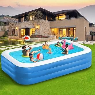 Inflatable Pool for Kids and Adults, Oversized Thickened Family Swimming Pool for Toddlers, Outdoor, Garden, Backyard, Summer Water Party (310 * 183 * 56CM)