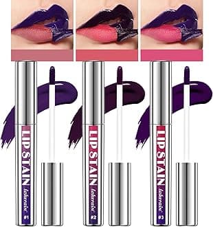 Peel Off Lip Stain Lip Tint Set, 3Pcs Easy Peel & Reveal Lip Tint, Lipstick Long Lasting Matte Peel Off Lip Stain,Waterproof Lip Liner Stain Peel Off,Lip Gloss Set