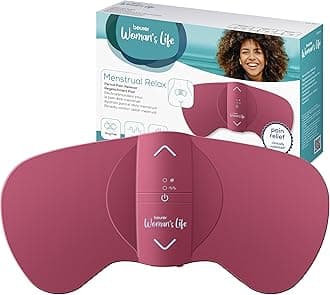 Beurer EM50 Menstrual Relax, TENS and Heat for Natural Menstrual Pain Relief, Suitable for Endometriosis, 15 Intensity Levels, Rechargeable Battery, Wear Under Clothes, Medical Device
