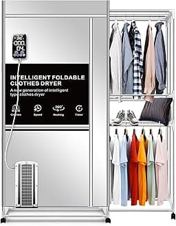 Portable Clothes Dryer, 110V -1600W Portable Dryer for Apartment, 67Inch -3 Tier Foldable Clothes Dryers Rack, Energy Saving Portable Dryer for Indoor, Travel, RV