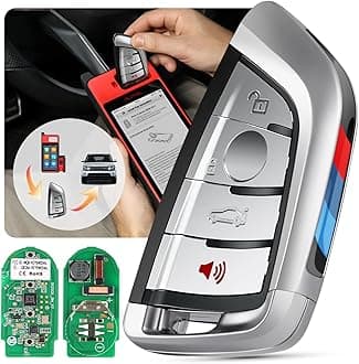 Autel Key Fob Keyless Entry Fits for BMW, 2026 Programmable Blank Key MaxiIM IKEYBW004AL, 4-Button OE-Quality, 130FT Remote, Dual-Band, OBD Learning, Work w/Autel Scan Tool IM508S IM608 PRO II