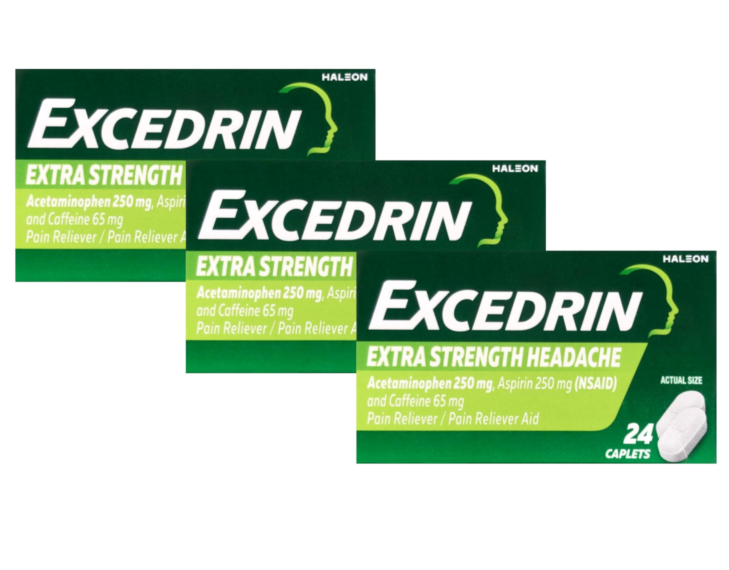 Extra Strength - 24 Caplets, Pack of 3