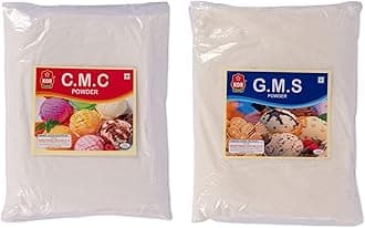KOR Combo of GMS Powder, 800G (Glycerol Monostearate) + CMC Powder,800G (Carboxymethyl Cellulose) – Pack of 2 / Making for Soft, Smooth and Creamy, Instant Cake Premixes and Ice Creams