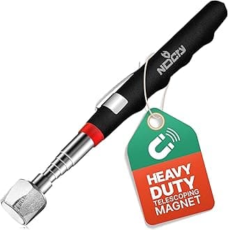 NoCry Telescoping Magnetic Pickup Tool with an Extra Strong 25lb Pull Force — Stainless Steel Magnet Stick Extendable up to 30in; Non-Slip Rubber Handle; Rust Proof and Corrosion Resistant