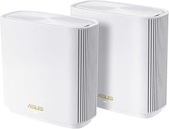 ASUS XT8 WIFI AX6600 Tri Band Mesh WIFI 6 SYSTEM, Whole House Coverage Up to 5500 SQ FT and 6+ Bedrooms, Pack of 2 White, ZenWiFi XT8 2 pack WHITE, ZenWiFi-AX-XT8 / ASUS ZenWiFi AX (XT8), 2 PACK WHITE