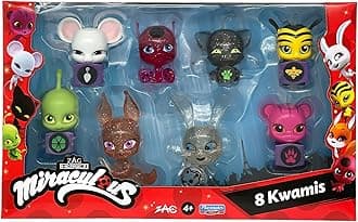 Miraculous Bandai Ladybug And Cat Noir Kwami Surprise 8 Pack | 8 Kwami Figurines Inside | Mini Kwami Toys Collect Them All Kwami Figures With Jewels For Play And Display