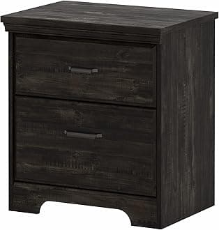 South Shore Versa 2-Drawer Nightstand-Rubbed Black