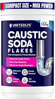 Caustic Soda Drainage Block Remover 350G | Fast-Acting, Non-Toxic & Odorless Drain Cleaner Powder | Caustic Soda for Drain Cleaning | Sink & Pipe Drainage Cleaner