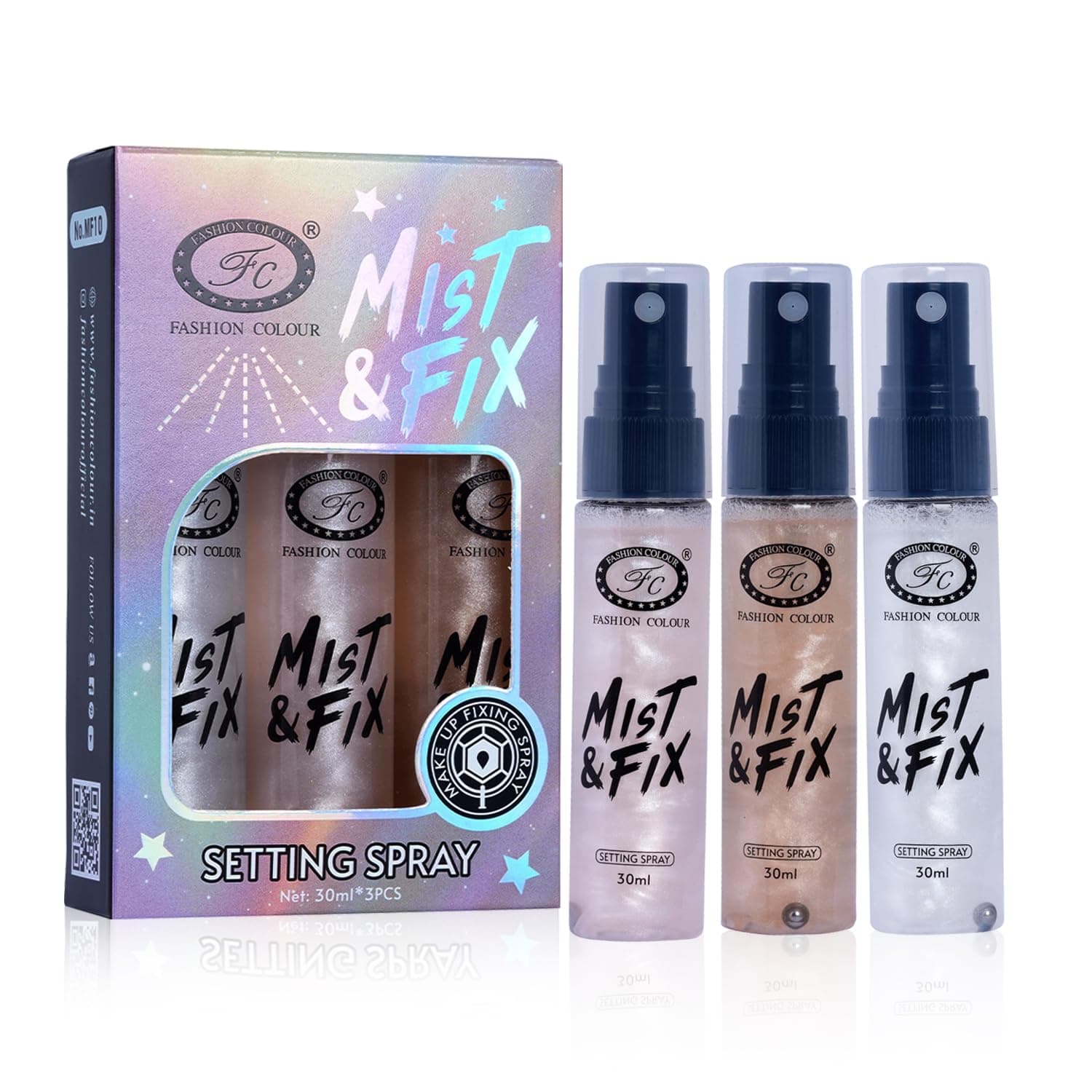 MIST & FIX Setting Spray (30ML*3) | Setting Spray For Makeup Long Lasting | Mist Fix Shimmer | Illuminating & Hydrating Makeup Fixing Spray | Makeup Fixing Spray For Long-Lasting Makeup | Set of 3