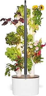GARDYNStudio Hydroponics Growing System Kit & Vertical Indoor Garden Planter | Smart Herb Garden | Includes 16 Non-GMO Indoor Plants, Herbs, Vegetables & LED Grow Light for Your Home Gardening System