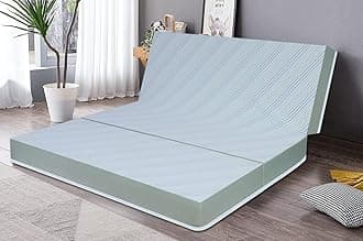 Springtek Foldable Mattress| 2 Layer High Density & Gel Memory Foam Folding Mattress|Guest Bed Gadda|Floor/Travelling/Portable Mattresses|5 Inch Double Size Cot |72X48 Inch