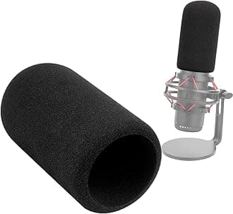 SUNMON HyperX QuadCast Pop Filter Windscreen Compatible with HyperX QuadCast S Microphone - Mic Foam Windscreen Noise Reduction,Improved Sound Quality, Microphone Pop Filter for HyperX QuadCast