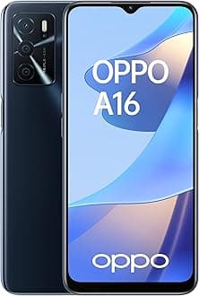 OPPO A16 Smartphone, 5000 mAh Battery, 6.52 Inch LCD Display with 16.7 Million Colours, 13 MP KI Triple Camera, 64 GB Memory, 4 GB Memory, USB-C, Bluetooth 5.0, Dual SIM, Crystal Black (Renewed)