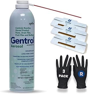 Gentrol Aerosol IGR 16 oz. Can, 3 Pack Riddy Cockroach Traps, 3 Riddy Nitrile Gloves Included, Complete Control Kit, Long-Lasting Protection