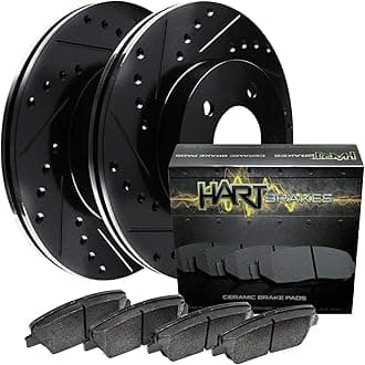 Hart Brakes Front Brakes and Rotors Kit |Front Brake Pads| Brake Rotors and Pads| Ceramic Brake Pads and Rotors |fits 1995-2002 Toyota 4Runner, 1995-2004 Toyota Tacoma
