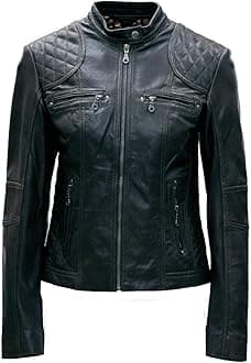 Ladies Real Leather Biker jacket