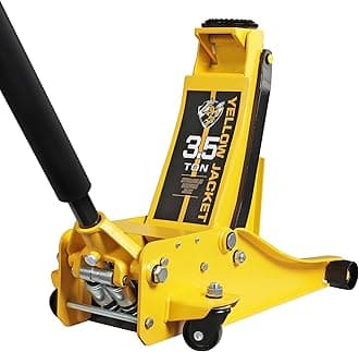 YELLOW JACKET 3.5 Ton Low Profile Floor Jack Quickly Lift Hydraulic Car Jack with Dual Pumps, 7700 lb Capacity