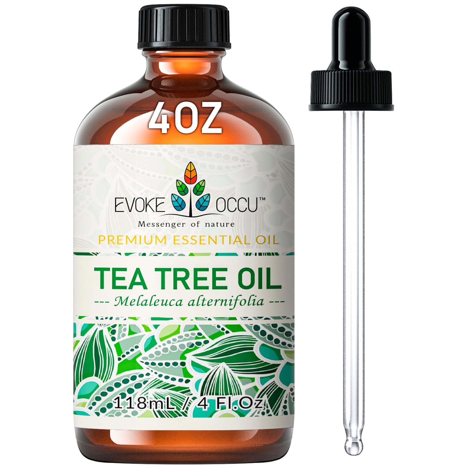 Tea Tree Oil 118ml for Nail Fungus, Skin, Hair, Acne, Massage, Diffuser, Aromatherapy