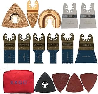 XXGO 72 Pcs Oscillating Tool Blades Accessories Kits Compatible with Bosch, Chicago, Craftsman, Dremel, Fein, Harbor Freight, Makita, Milwaukee, Porter Cable, Ridgid, Ryobi, Rockwell and More