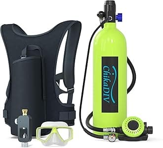 Mini Scuba Tank 1.9L Lung Tank for Adult Portable Scuba Diving Tank Kit for Underwater Entertainment, Pony Bottle for Emergency Rescue