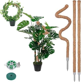 3 Pack Moss Pole, 30 Inch Monstera Plant Support， Moss Poles for Climbing Plants Indoor DIY, Coco Coir Plant Pole Moss Plant Stick Support Stake Kit for Potted Plants, Pothos, Philodendron