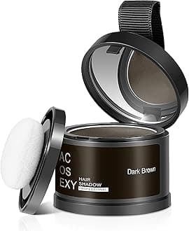 Acosexy Root Cover Up Hair and Beard Line Powder - Dark Brown for Women's Eyebrows, Men's Gray Hair Coverage, Bald Spots (Dark Brown)