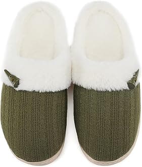 NineCiFun Women's Slip on Fuzzy Slippers Memory Foam House Slippers Outdoor Indoor Warm Plush Bedroom Shoes Scuff with Faux Fur Lining