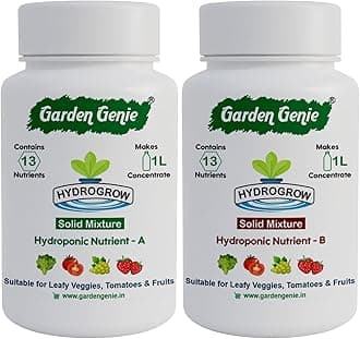 - Hydroponic Nutrients A & B 450g | Solid Mixture for Vertical Farming, Fruits, Vegetables, Tomatoes & Flowers - Makes 2 Litre Concentrate & 200 Litre Solution