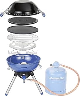 2000W Party Grill 400 All-in-One Camping BBQ, 36 cm x 42 cm Size, Blue/Black/Silver