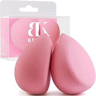 Flat Duo Patented Makeup Sponge Set of 2, Latex Free Pink Beauty Sponge for Foundation and Powder Application, Soft Blending Sponges, Large Flat Design, BeautyTools for Makeup Lovers
