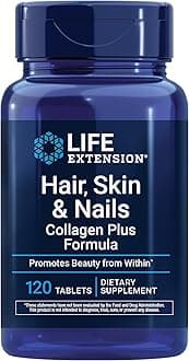 Life Extension Hair, Skin & Nails Collagen Plus Formula - Promotes Collagen & Keratin Health - with Niacin, Vitamin B6, Biotin, Calcium & Zinc - Non-GMO – 120 Count(Pack of 1)