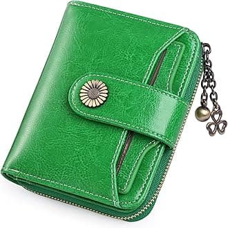 SENDEFNPurses for Women Genuine Leather Small Bifold Compact Womens Wallet with RFID Protection
