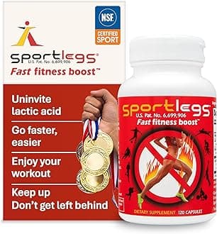 SPORTLEGS Fast Fitness Boost Pre Workout for Men and Women, Lactic Acid Supplement, Sports Endurance Fuel, Endurance Supplements for Runners - NSF Certified for Sport,120-Capsule Bottle, Pack of 1
