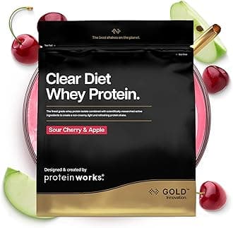 Protein Works | Clear Diet Whey Protein - Gold Innovation, Whey Protein Isolate Powder, Refreshing High Protein Drink, Sour Cherry & Apple, 40 Servings, 1kg