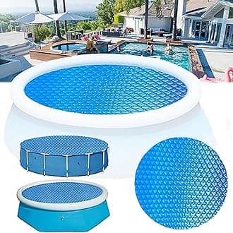 4-12ft Solar Swimming For Pool Cover - Rectangle Round Solar Pool | A-bove Ground Pools Blanket Covers | Spa Thermal Blanket With Heart/Round Air Bubbles | Keep Water Warm Dustproof Mat For Pools