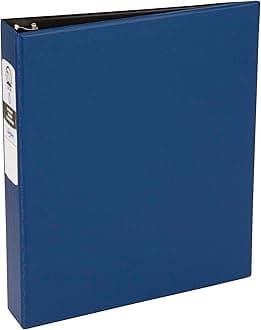 Avery Standard 3 Ring Binder, 1.5" Round Rings, 275-Sheet Capacity, 2.1 Inch Wide Spine, 1 Blue Binder, Ideal for Lightweight Organization and Occasional Referencing (03400)