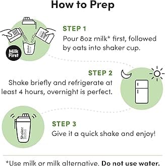 Oats Overnight Cookies & Cream - Overnight Oats with 20g Whey Protein, High Fiber Breakfast Protein Shake - Gluten Free Oatmeal, Non GMO High Protein Oatmeal (2.7 oz per Meal) (16 Pack)
