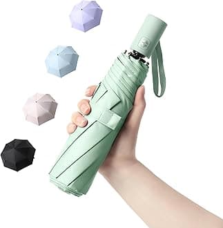BAODINI Small UV Protection Travel Umbrella Compact for Rain and Sun UPF 50+ Windproof Portable 42 inch Umbrella for Women and Men