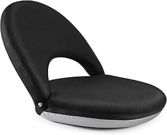 Nnewvante Floor Chair 42-Position Adjustable Floor Seating for Kids Adults with Back Support Folding Floor Seat Cushioned Recliner Meditation Washable Chaise Lounges, Black