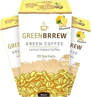 Greenbrrew Healthy 100% Natural Lemon Instant Unroasted Green Coffee Beans Extract - Each Pack 60g (20 Sachets PP) - Pack of 3